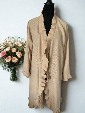 Gold Ruffle Trim Sweater